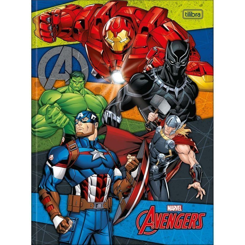 CADERNO BROCHURA CAPA DURA UNIVERSITÁRIO AVENGERS 80 FOLHAS - TILIBRA Lojas Encopel