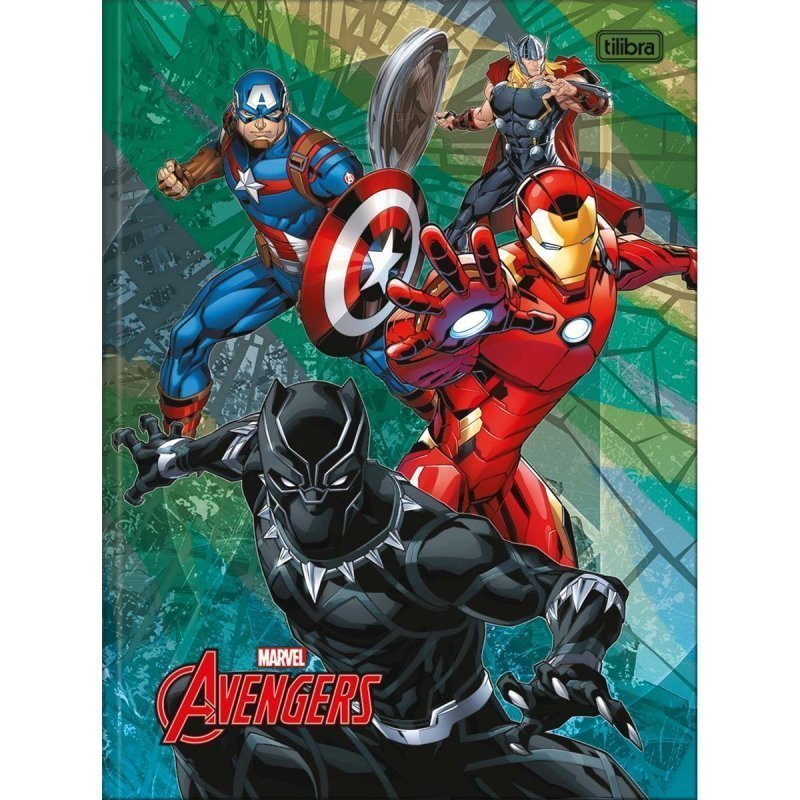 CADERNO BROCHURA CAPA DURA UNIVERSITÁRIO AVENGERS 80 FOLHAS - TILIBRA Lojas Encopel