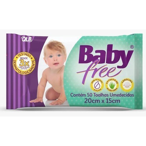 LENÇOS UMEDECIDOS 50 UNIDADES - BABY FREE Lojas Encopel