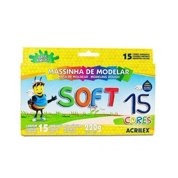 MASSA DE MODELAR SOFT 15 CORES - ACRILEX Lojas Encopel