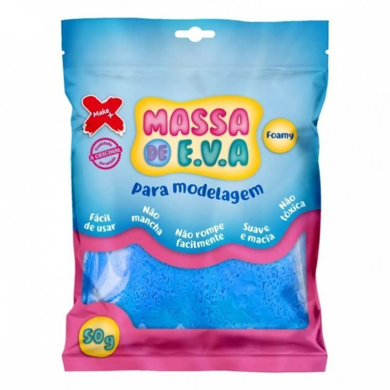 MASSA DE EVA PARA MODELAGEM AZUL 50G - MAKE+ Lojas Encopel