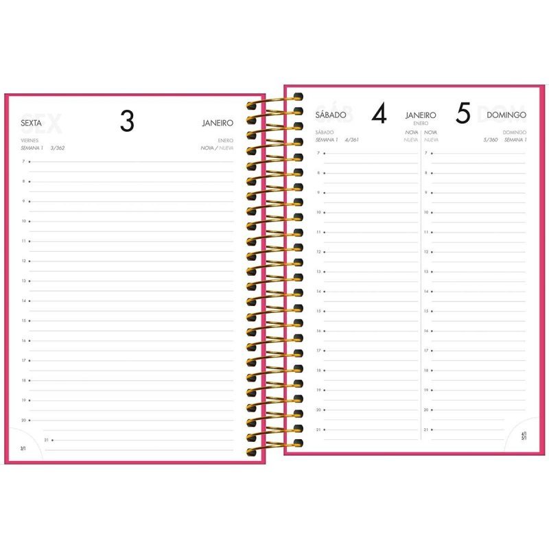 AGENDA EXECUTIVA ESPIRAL DIÁRIA NAPOLI FEMININA 2025 - TILIBRA  Lojas Encopel