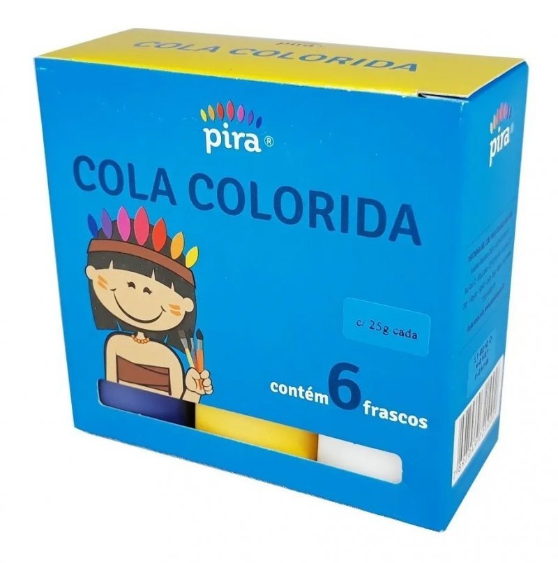 COLA COLORIDA 25G - PIRATININGA - COM 6 UNIDADES Lojas Encopel