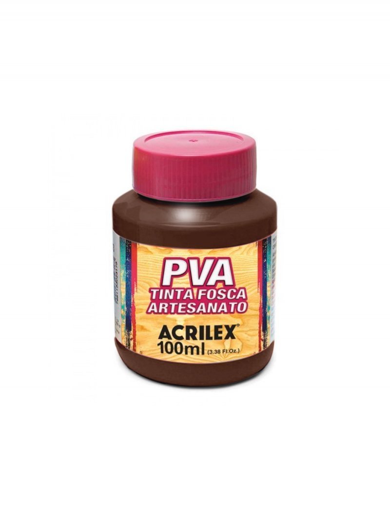 TINTA PVA FOSCA PARA ARTESANATO 100ML MARROM ESCURO - ACRILEX - 526 Lojas Encopel